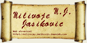 Milivoje Jasiković vizit kartica